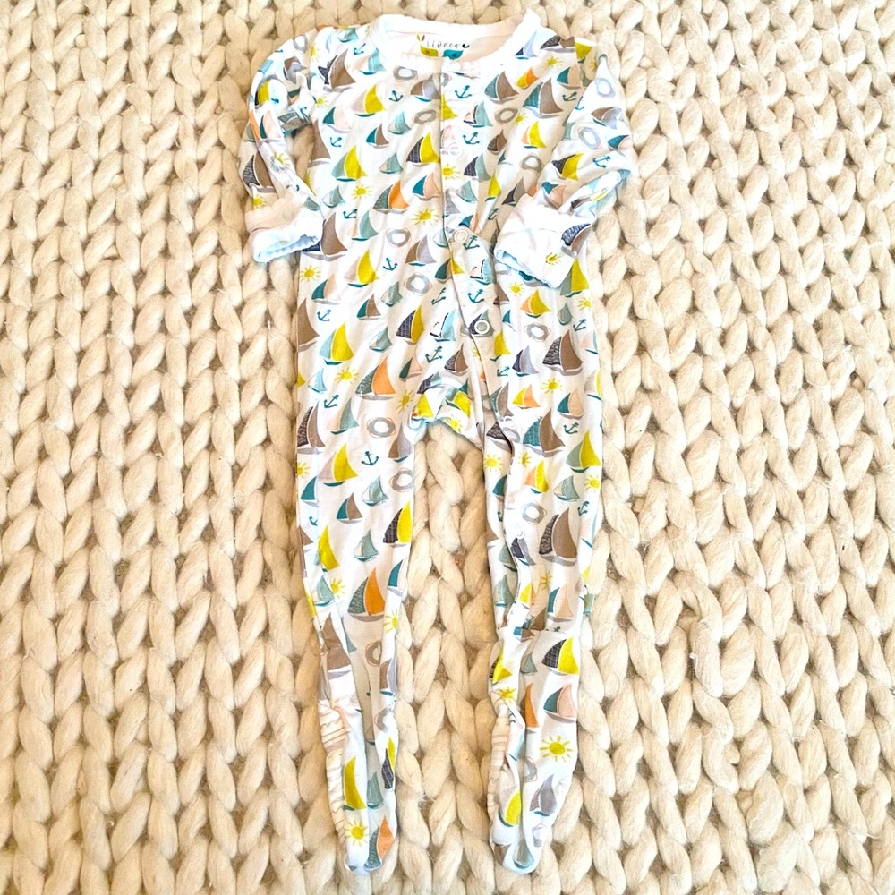 Clover Baby Sailboat Footie Size 0-3m